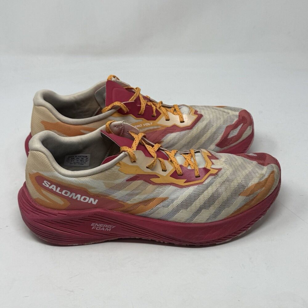 Salomon Aero Volt Sneakers Womens 10 White Peach Pink Lightweight Running Shoes